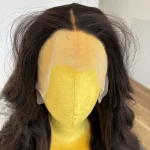 Brown Glue Less T Lace Front Wig Long Wavy Soft Synthetic Hair Heat Resistant - Image 3