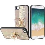 For iPhone 16e Case Rhinestone Bling Decor Glitter Phone Cover + Tempered Glass