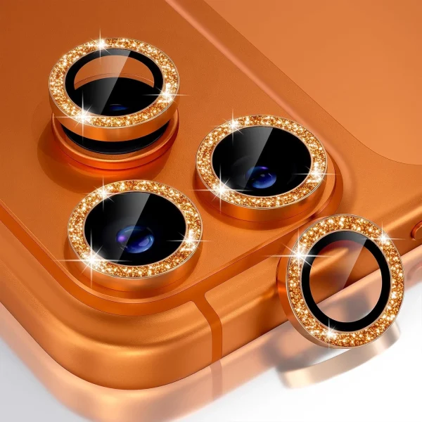 For iPhone 16 17 Pro Max Bling Metal Camera Lens Tempered Glass Protector Cover  Hell
