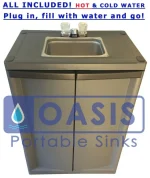 Portable Mobile Sink with Hot and Cold Water Self Contained with NSF parts