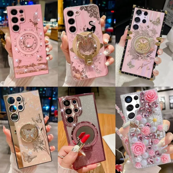 Women's Luxury Phone Case Shockproof Cover For Samsung Galaxy S25 S24 S23 S22