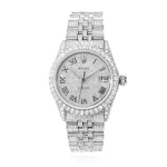 Rolex Datejust Custom Diamond Pave Jubilee Band Diamond Dial Bezel 36mm Watch