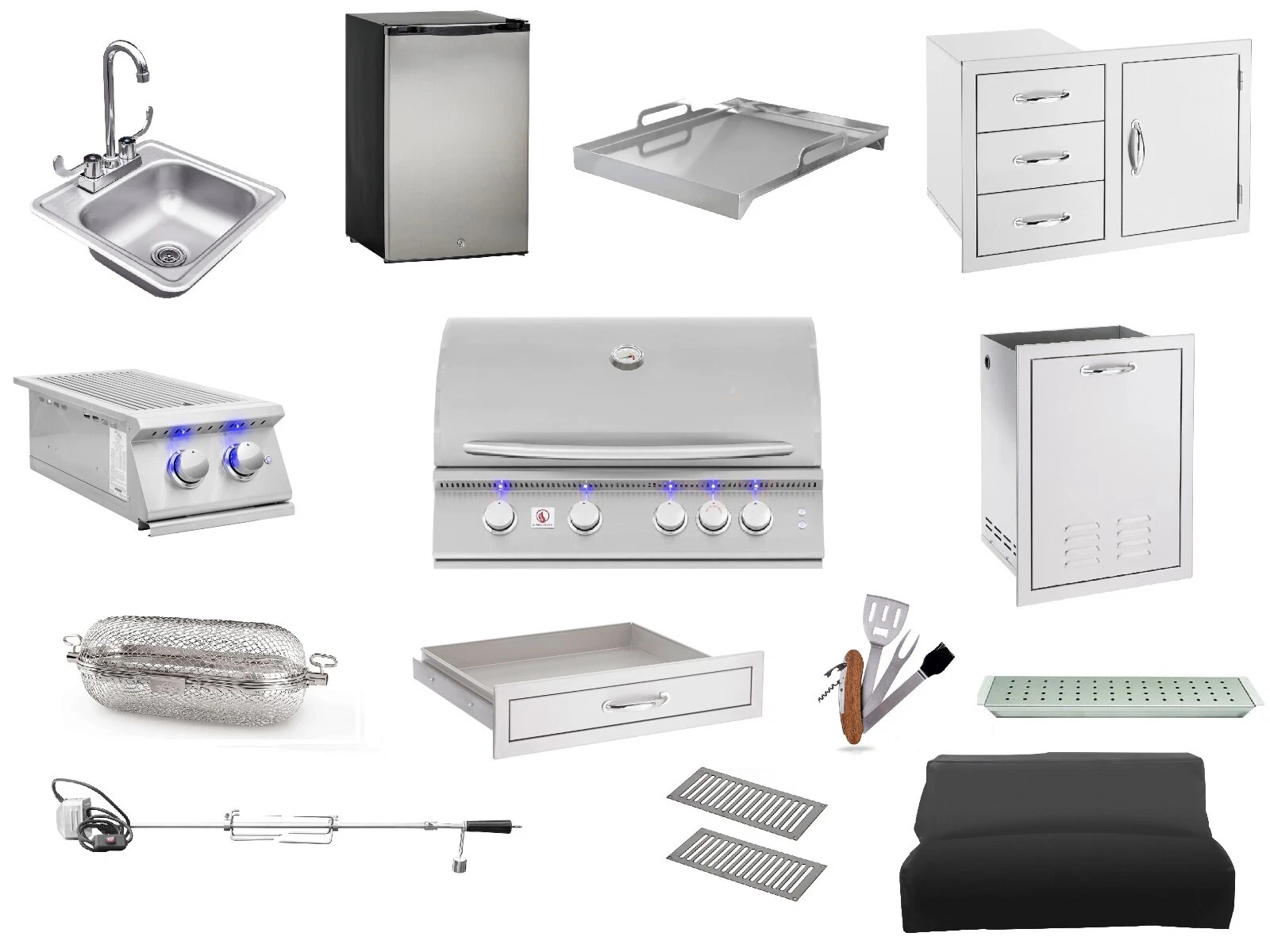 s-l1600 - 2025-11-28T170312.120 Summerset Grill Package 32" Grill, Double Side Burner, Mini Fridge, Sink & More! - Image 1