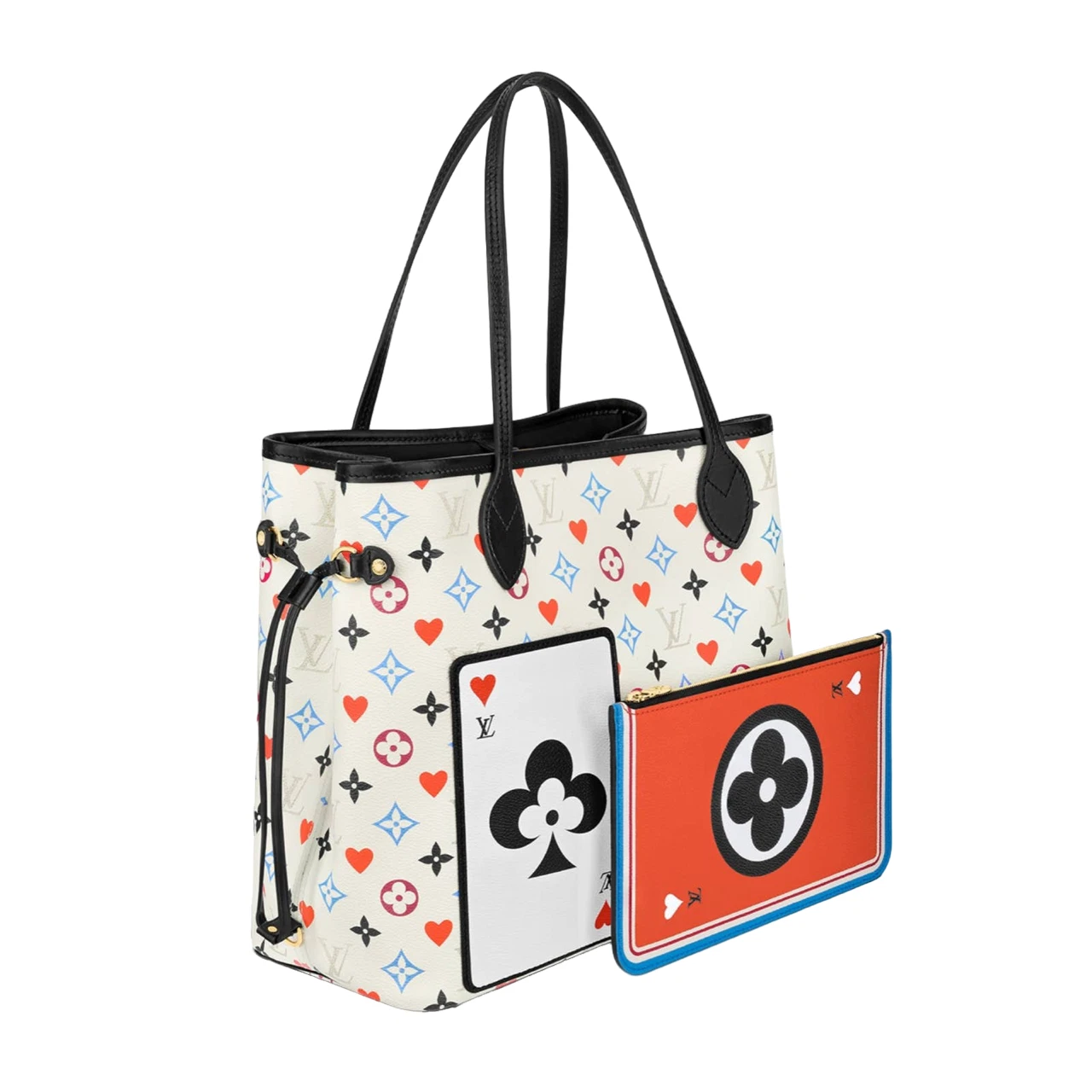 s-l1600 (33) Louis Vuitton Game On Neverfull MM White Red Heart Tote Top Handle Shoulder Bag - Image 1