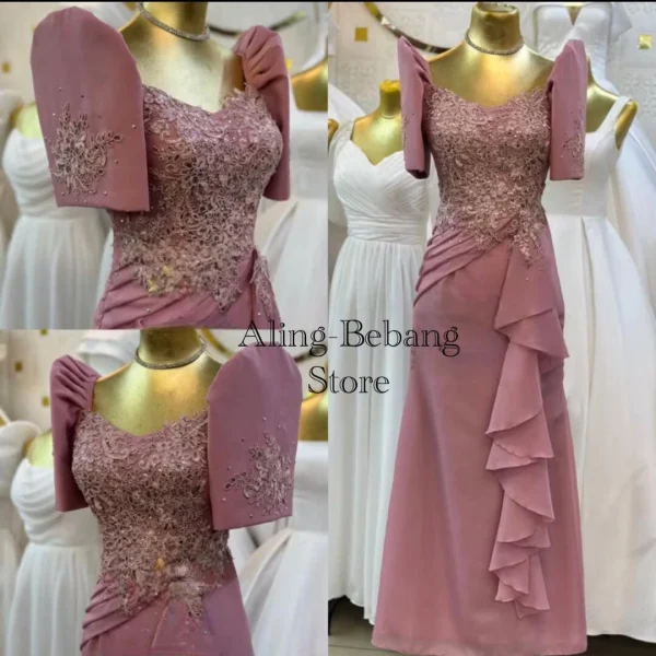 Filipiniana Blush Pink Long Dress.