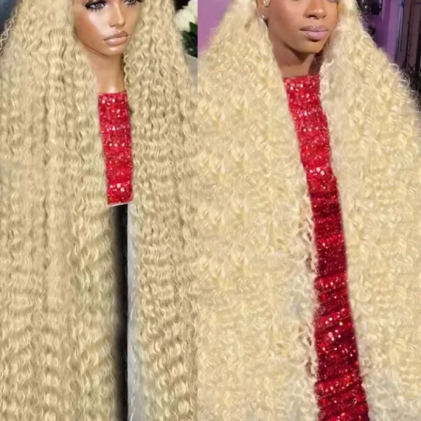 Deep Wave 13x6 HD Lace Front Human Hair Wig 613 Blonde Brazilian Hair For Women