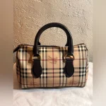 Burberry Haymarket Boston Bag Satchel with Iconic Check Pattern luxury  cihow_31 (11)
