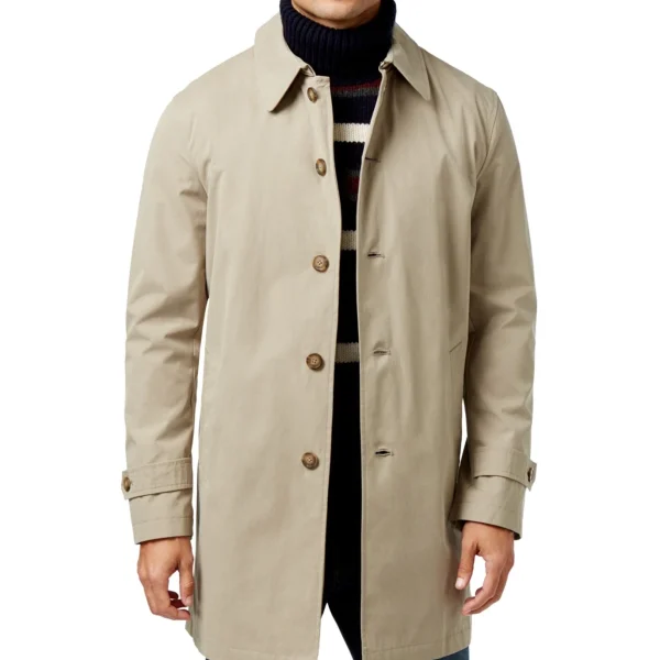 Tommy Hilfiger Mens Finn Raincoat, khaki, 40