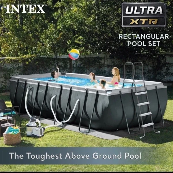 Intex 18' x 9' x 52" Ultra XTR Rectangular Frame Swimming Pool Set with Pump