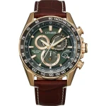 Citizen Eco-Drive Men's PCAT Chronograph Atomic Green Dial 43mm Watch CB5919-00X