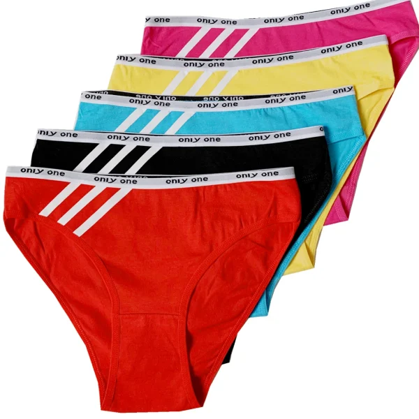 LOT 5 Women Bikini Panties Brief Floral Cotton Underwear Size M L XL #6517