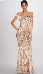 Missord Off Shoulder Sequin Evening Party Maxi Dress