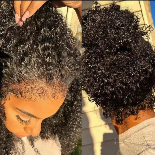 Glueless Curly Lace Front Human Hair Wig With Super Natural Hairline 360 13x6