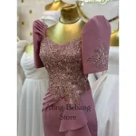 Filipiniana Blush Pink Long Dress. - Image 2