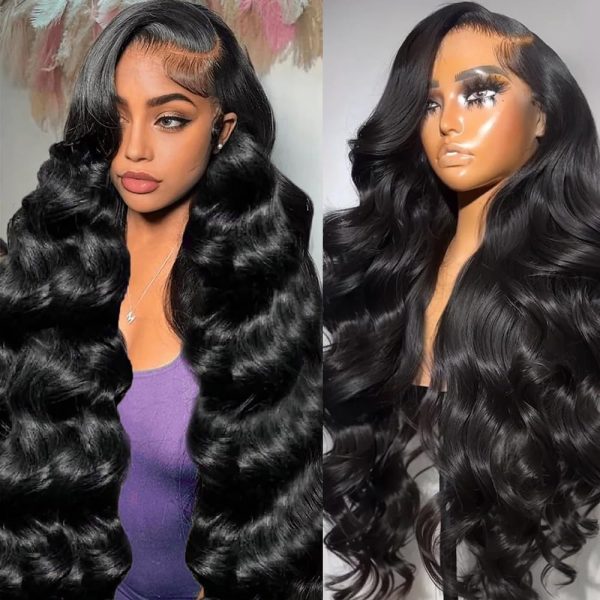 30Inch 13x6 HD Lace Front Wig - 200% Density Body Wave Human Hair - Pre-Plucked Glueless Virgin Hair, Natural Look