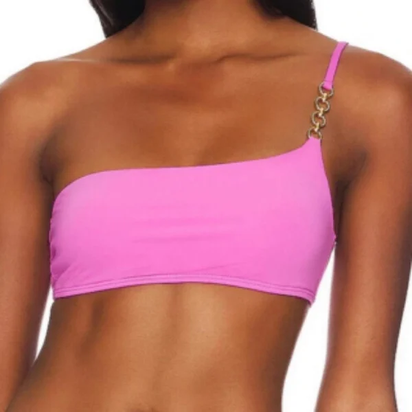 VIX BY PAULA HERMANNY D cup one shoulder pull on bikini swim top size Medium New