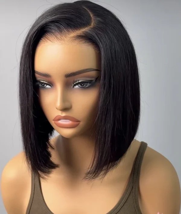 No Glue Brazilian HD Transparent 13x6 Straight Bob Glueless Human Hair Wigs