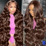22 Inch Chocolate Brown Lace Front Wig Human Hair 200 Density 13x6 Body Wave Lace Front Wigs Human Hair Pre Plucked Brown Colored Hd Frontal Wigs Human Hair Wigs for Women - Image 2