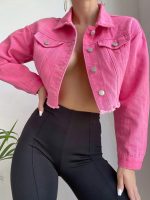 Hem cropped Denim jacket… - Image 2