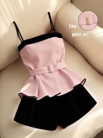 Franclia women’s pink and black elegant 2-piece set, metal Decor… - Image 2