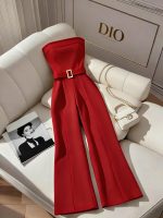 Franclia women’s new strapless constrast trim buckle waist… - Image 2