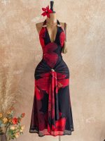 Soleia ,black and red , summer, casual, holiday , vacation..