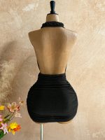 Soleia women’s solid color halter draped fashionable sexy… - Image 2