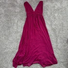 Lulus Dress Womens Medium Pink Heavenly Hues Maxi Pleated V-Neck Chiffon
