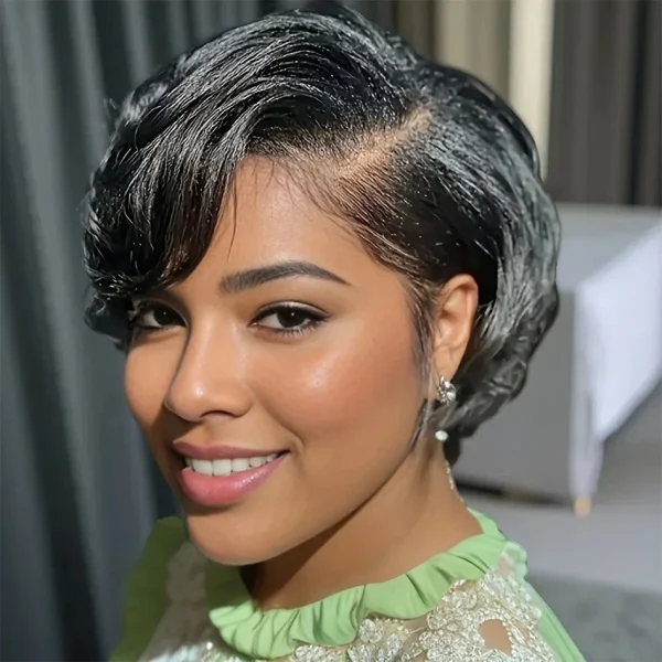 Pixie Cut 13x4 Transparent Lace Front Wigs Human Hair Wig For Women