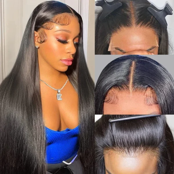 Sunkasa 4X4 Straight Lace Closure Wigs Human Hair Hd Lace Front Wigs Human Hair