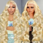 Lace Front Wig 32 Inch 13X6 200 Density Blonde Human Hair HD Body Wave Wigs - Image 2
