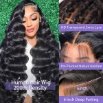 Lace Front Wig 30 Inch 13x6 Human Hair 200 Density Body Wave HD Brofoe Wigs Look