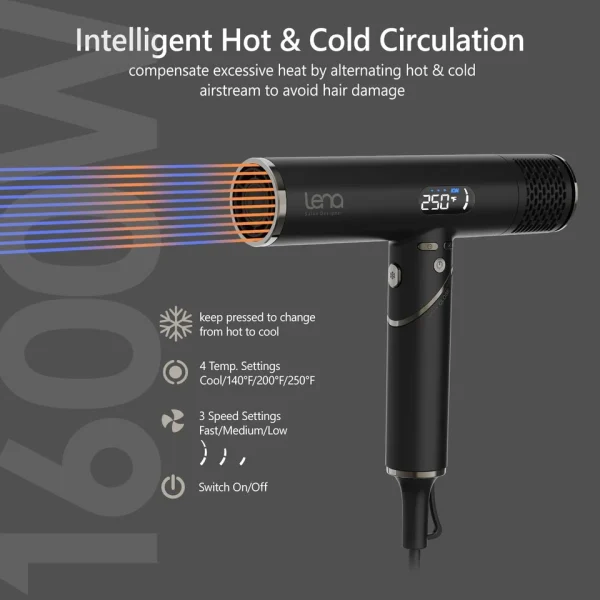 Travel Hair Dryer Powerful Blow Dryer | Ionic Foldable Hairdryer | Lightweight &