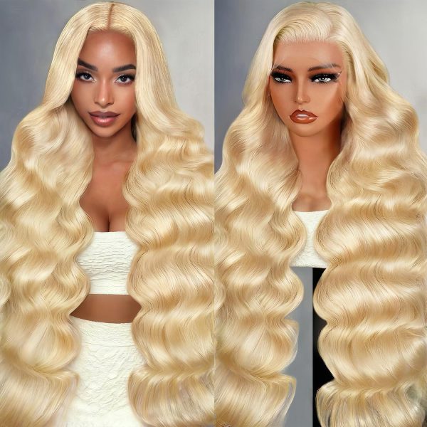 ShengCai 613 13x6 Lace Front Wig Human Hair 200 Density 613 Lace Front Wig Human Hair Body Wave Blonde HD Lace Front Wigs Pre Plucked 30 Inch