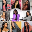 Lace Front Wig Long Straight Synthetic Hair Heat Resistant Pre Plucked Off black