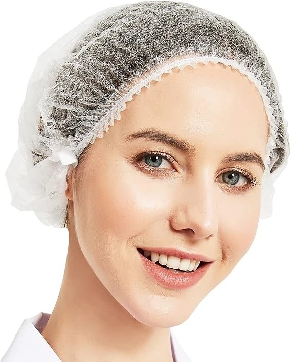 Wholesale Lot of Disposable Bouffant Caps 21 inch Hair Nets, Elastic Head Covers