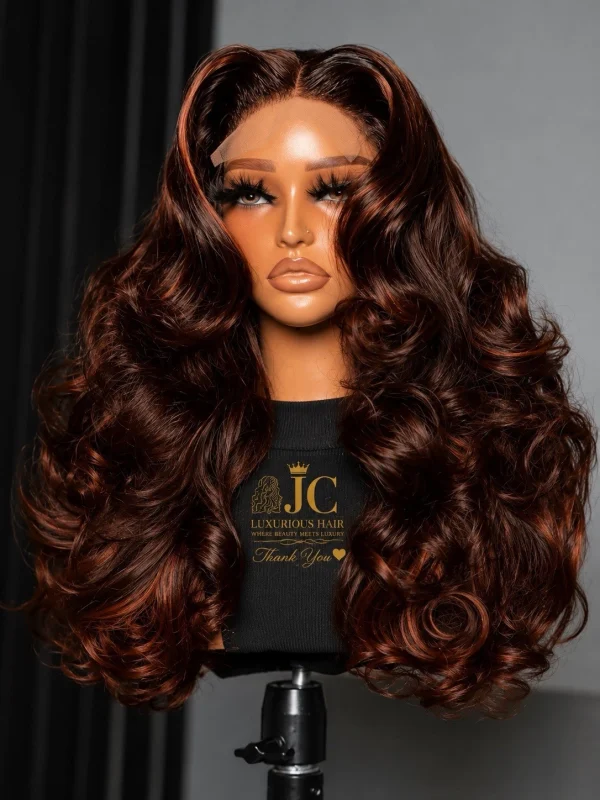 20” Dark Brown Body Wave Wig 100% Human Hair HD Lace Front Glueless Wig