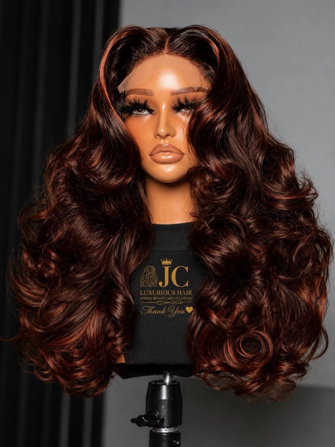 s-l1600 - 2026-07-13T192056.536 20” Dark Brown Body Wave Wig 100% Human Hair HD Lace Front Glueless Wig - Image 1