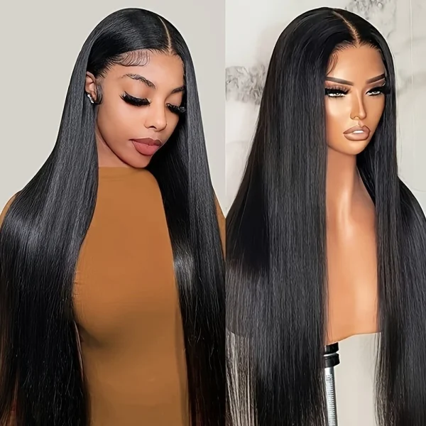 13x4 Free Part Lace Front Wigs Long Straight Natural Black Hair Glueless Party