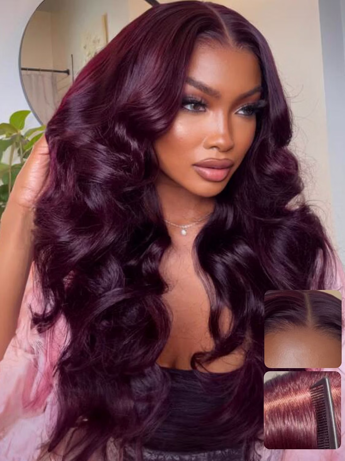 713ebpW18tL._SL1500_ (1) UNICE Body Wave Human Hair Wig, 13x4 Glueless Lace Front Wig - Image 1