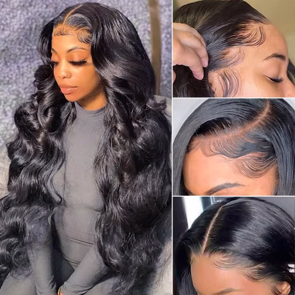 Pizazz 13x4 HD Lace Front Wigs Human Hair Pre Plucked Pre Bleached Knots
