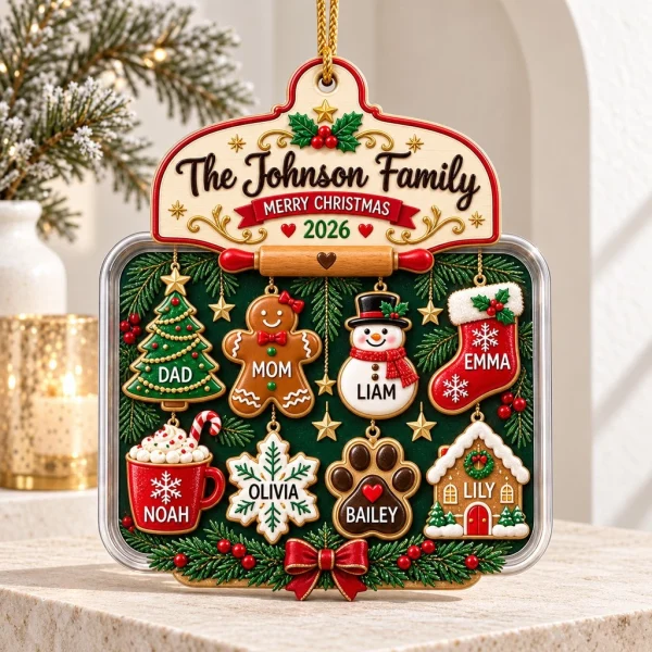Christmas Ornament, Personalized Family Name Acrylic Tree Decor 2026