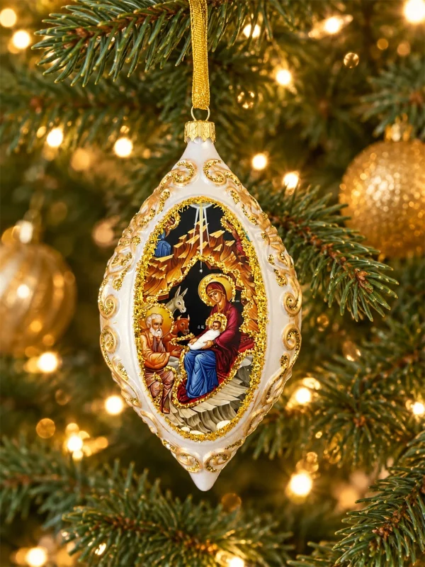 Nativity Christmas Ornament Holy Family Baby Jesus Mary Joseph Religious Decor